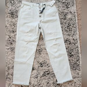 J BRAND Heather Highrise Slim Straight Hydrosphere Destruct Jeans W Size …